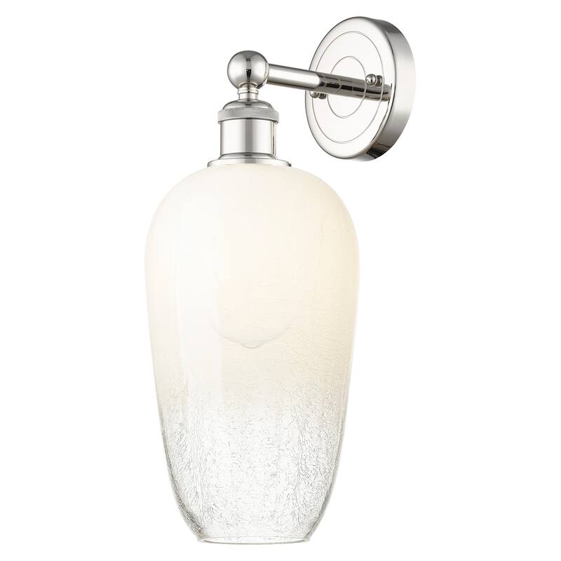 Innovations Lighting 616-1W-18-7 Brookhaven Flute Sconce Brookhaven - Polished Nickel / Opal
