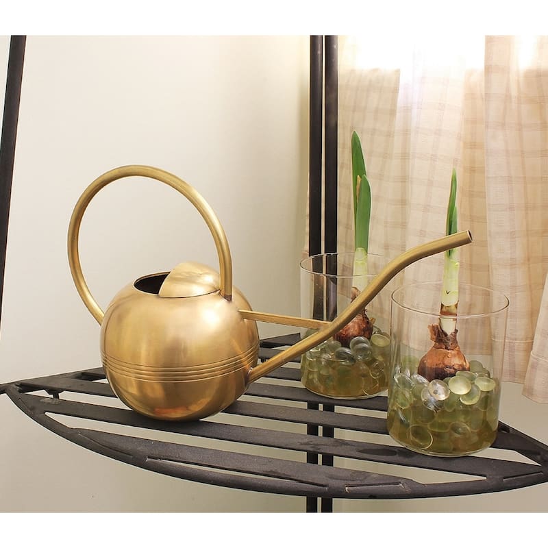Achla Designs Brass Watering Can, 14 Inch Long, Antique Finish - 14"