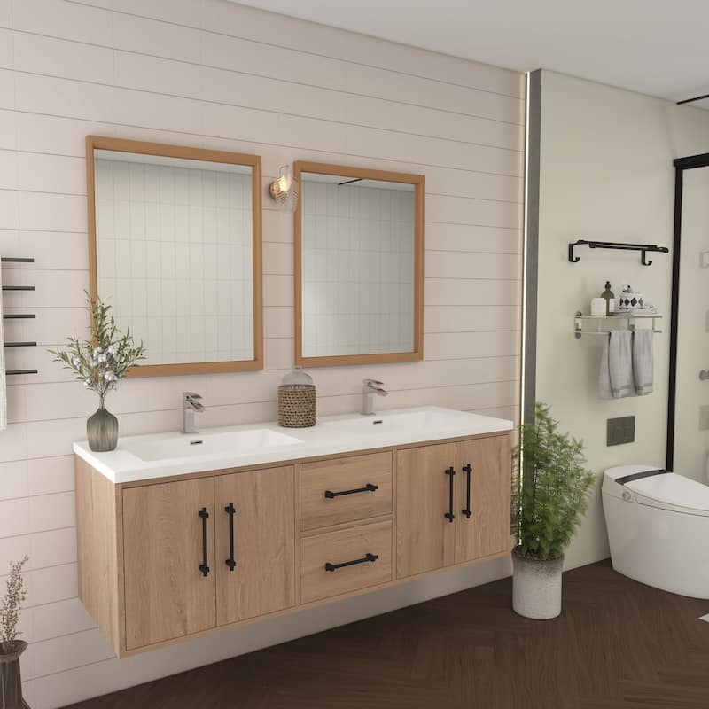 Victoria 60'' Wall-mounted Vanity with Double Reinforced Acrylic Sink - 59.5
