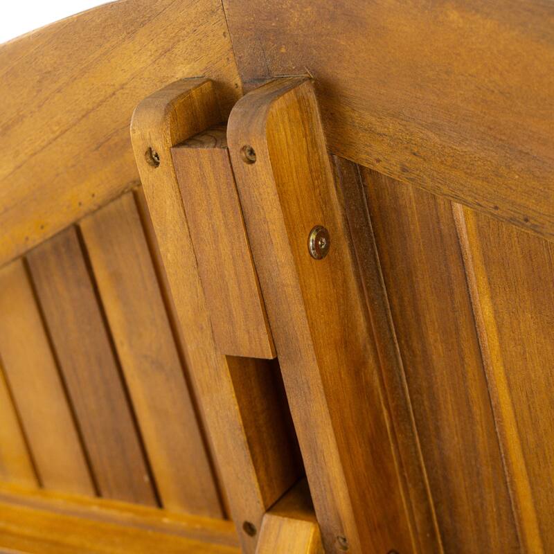 Christopher Knight Home - 5-Piece Outdoor Acacia Wood Dining Set with Sculpted Back Chairs & Slat Round Table