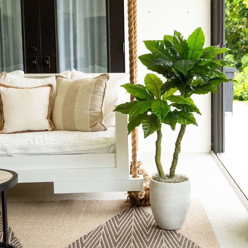 4-ft UV Resistant Artificial Bird Nest Fern Tree (Indoor/Outdoor) - Green