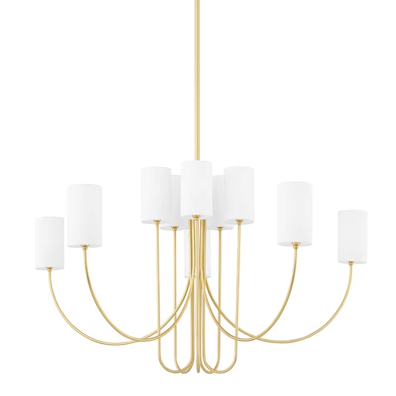 Harlem 10-Light Chandelier with White Shades
