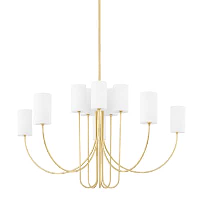 Harlem 10-Light Chandelier with White Shades