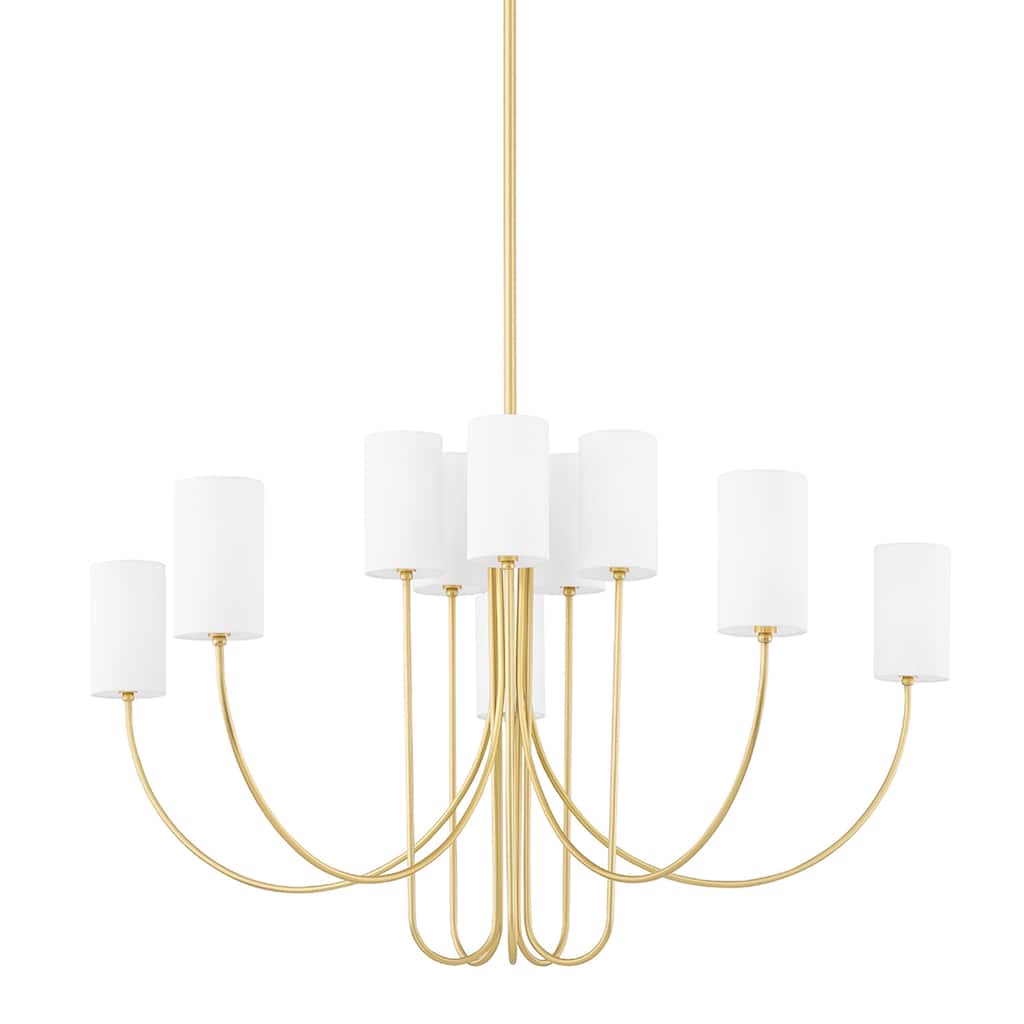 Harlem 10-Light Chandelier with White Shades