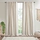 preview thumbnail 47 of 55, INK+IVY Imani Cotton Printed Curtain Panel with Chenille Stripe and Lining 50x95" - Ivory