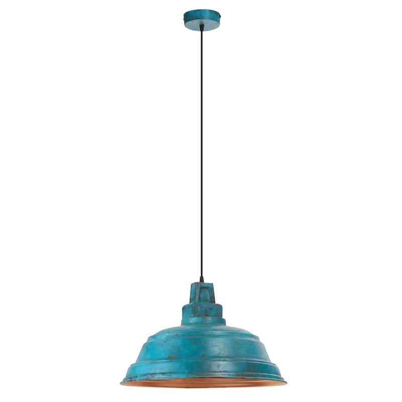 Fabron River of Goods Faux Blue Patina Metal 20.5-Inch Pendant Light with Adjustable Hanging Cord - 20.5" x 20.5" x 14/79" - 20.5" x 20.5" x 14/79" - Blue Patina/Bronze/Copper