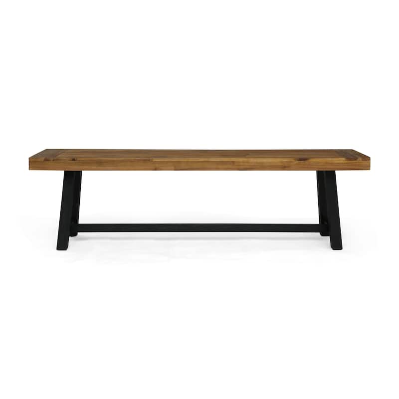 Raphael Acacia Wood Outdoor Bench (Set of 2)by Christopher Knight Home