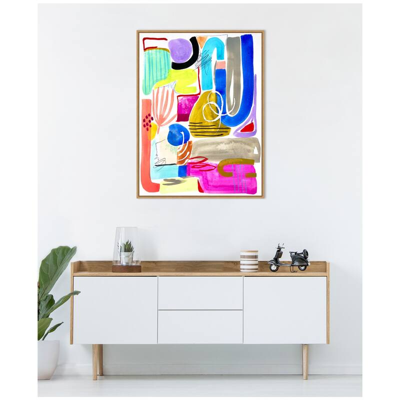 Kate and Laurel Sylvie Abstract 11 Framed Canvas by Emma Daisy