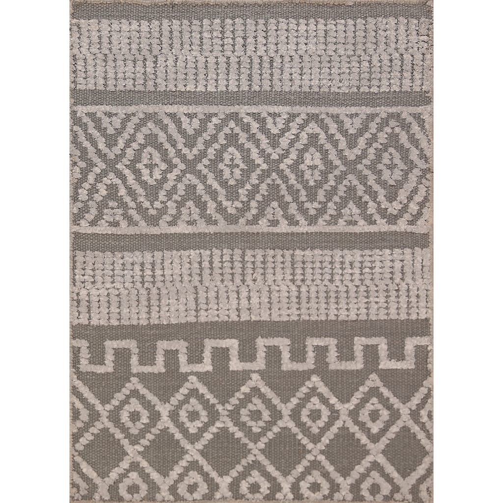 Geometric Moroccan Indian Accent Rug Handmade Foyer Wool Carpet - 2'0"x 3'0"