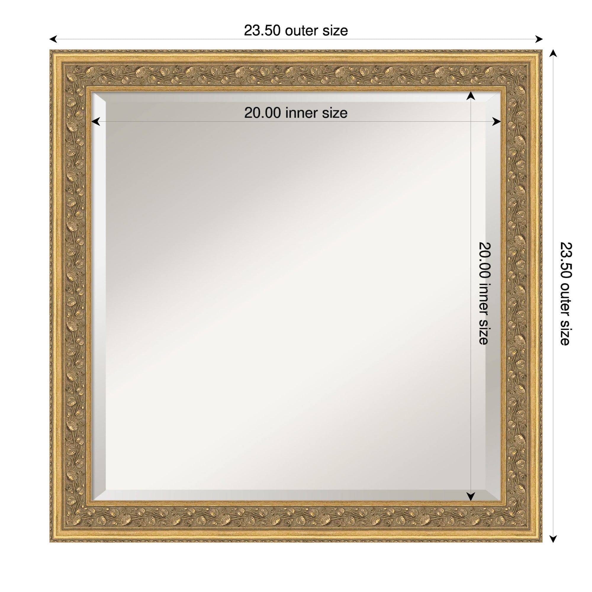 Carter Dark Gold Beveled Wood Framed Wall Mirror - Carter Dark Gold
