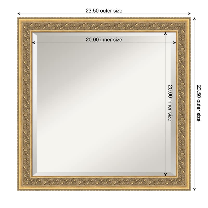 Carter Dark Gold Beveled Wood Framed Wall Mirror - Carter Dark Gold - 24 x 24 in