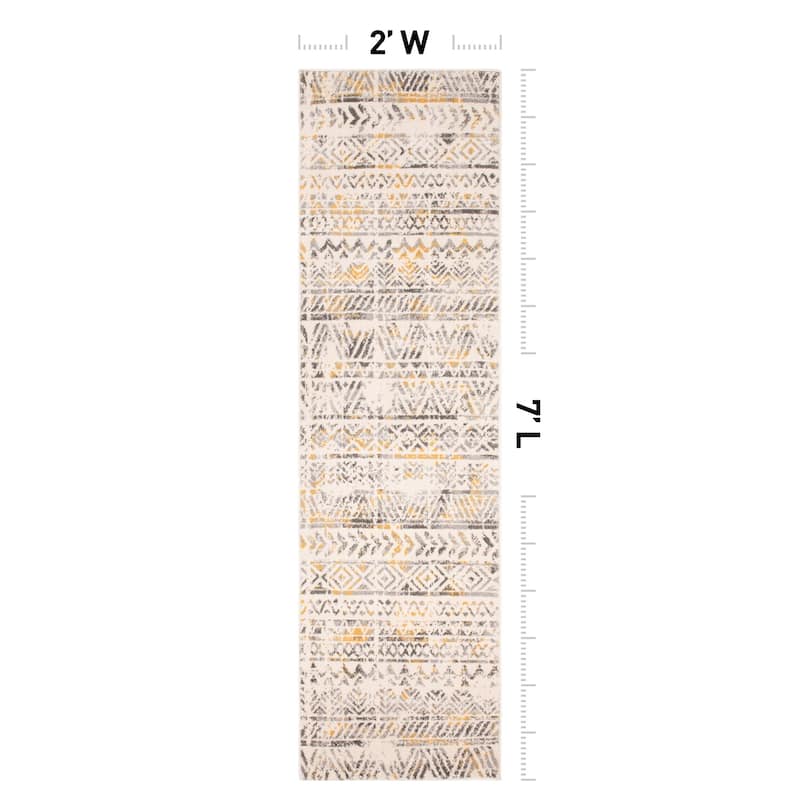 The Curated Nomad Midtown Geometric Distressed Bohemian Rug