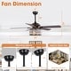 preview thumbnail 6 of 19, 52" Black Wood Modern Crystal Indoor Ceiling Fan Chandelier with Remote