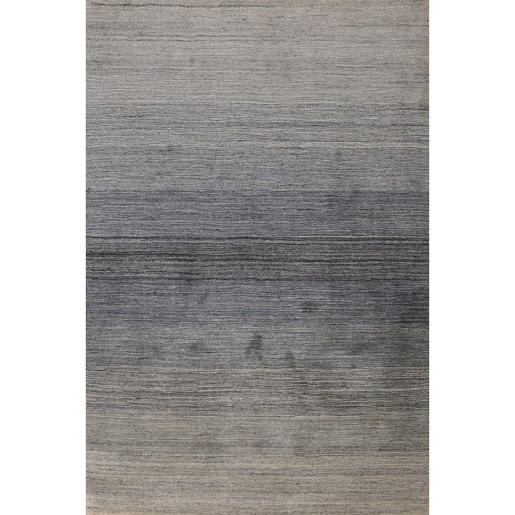 Contemporary Gabbeh Indian Area Rug Stripe Handmade Wool Carpet - 5'3" x 7'7"