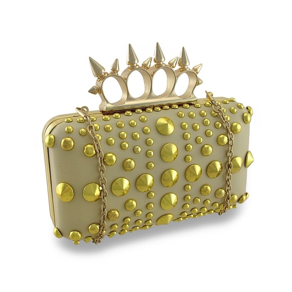 Spiked Knuckle Duster Clutch Purse Studded Evening Bag Free Spiked Knuckle Duster Clutch Purse Studded Evening Bag