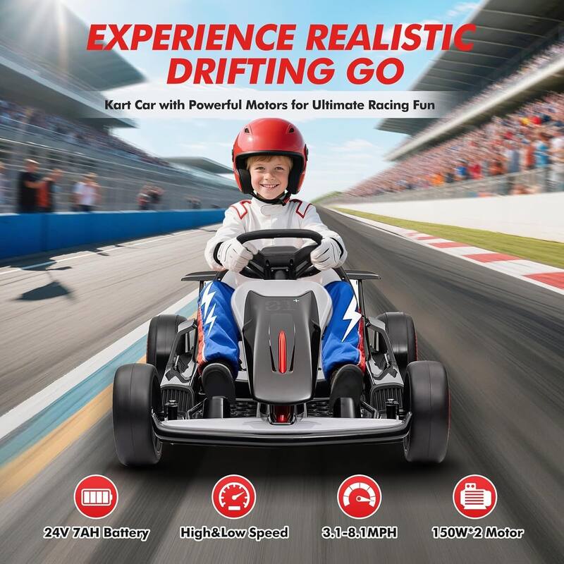 24V Electric Drift Go Kart for Kids 6-12 Best Gift