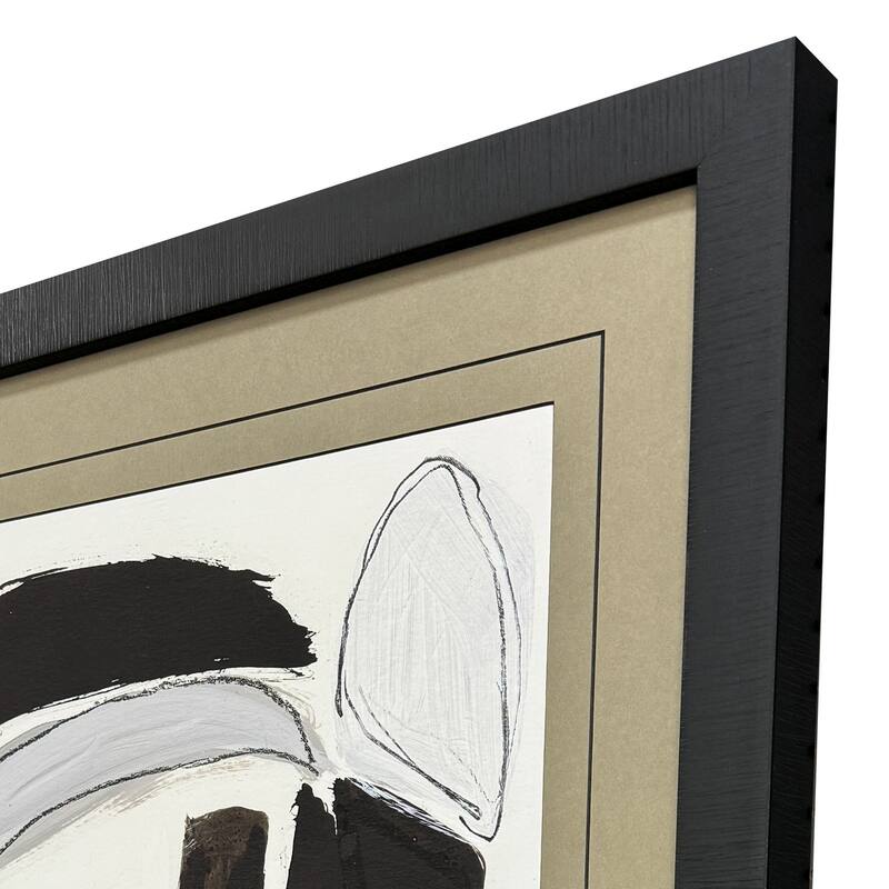 HomeRoots Modern Abstract Graphic Shapes Black Framed Wall Art