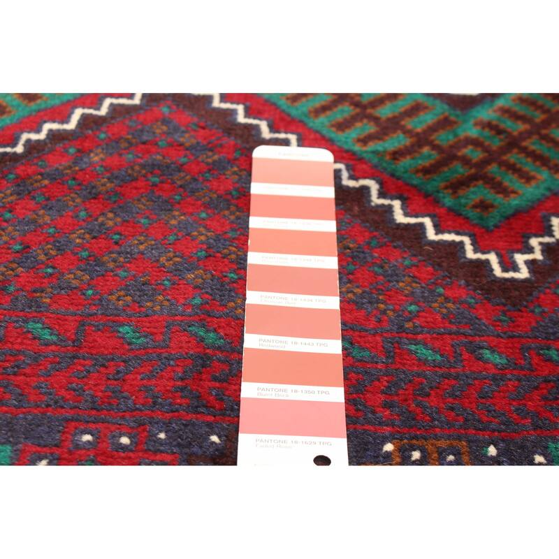 ECARPETGALLERY Hand-knotted Teimani Red Wool Rug - 3'6 x 6'10