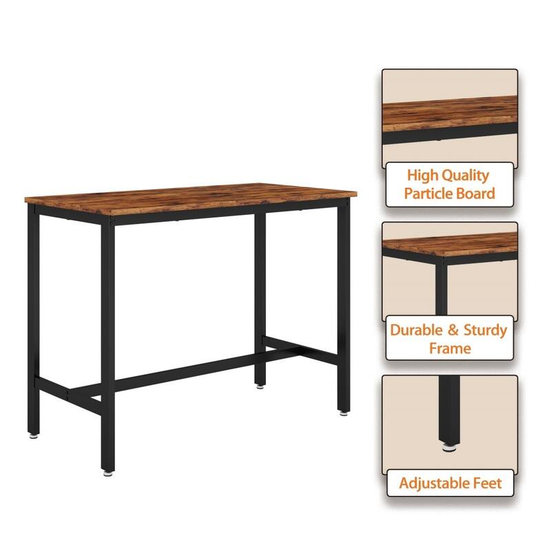 Bar Table Set with 4 Bar stools - 47.24’’w x 23.62’’d x 35.43’’h