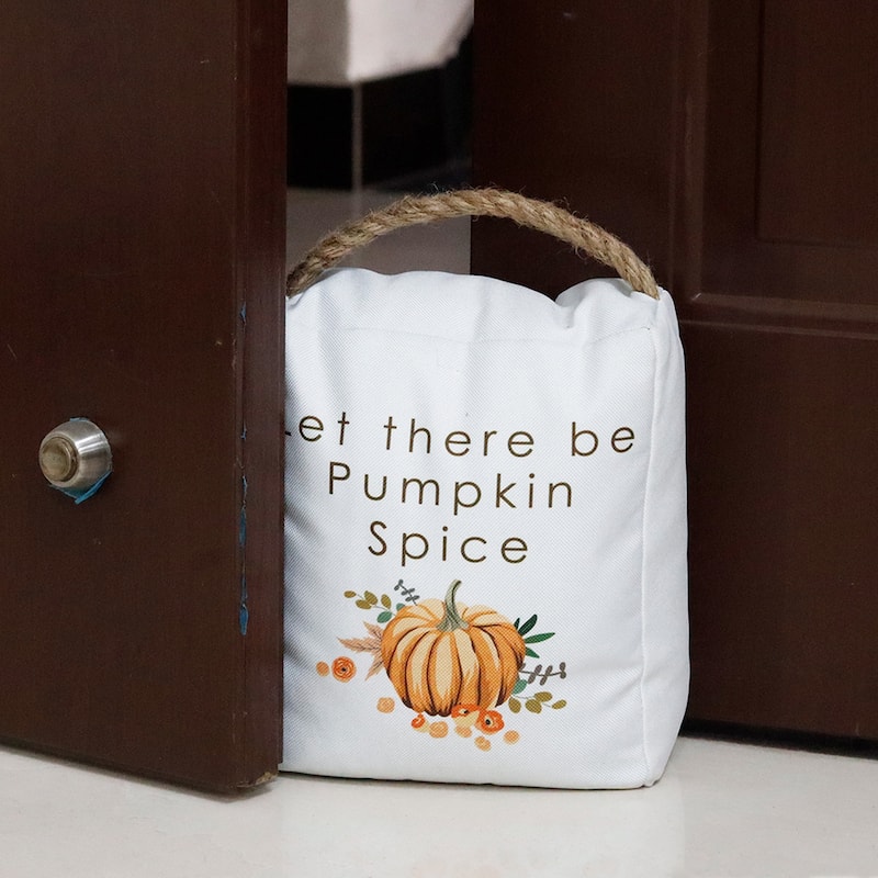 Let There Be Pumpkin Spice Door Stop with Rope Handle