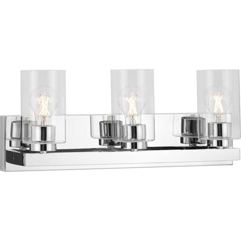 Goodwin Collection Three-Light Polished Chrome Modern Vanity Light with Clear Glass - Medium