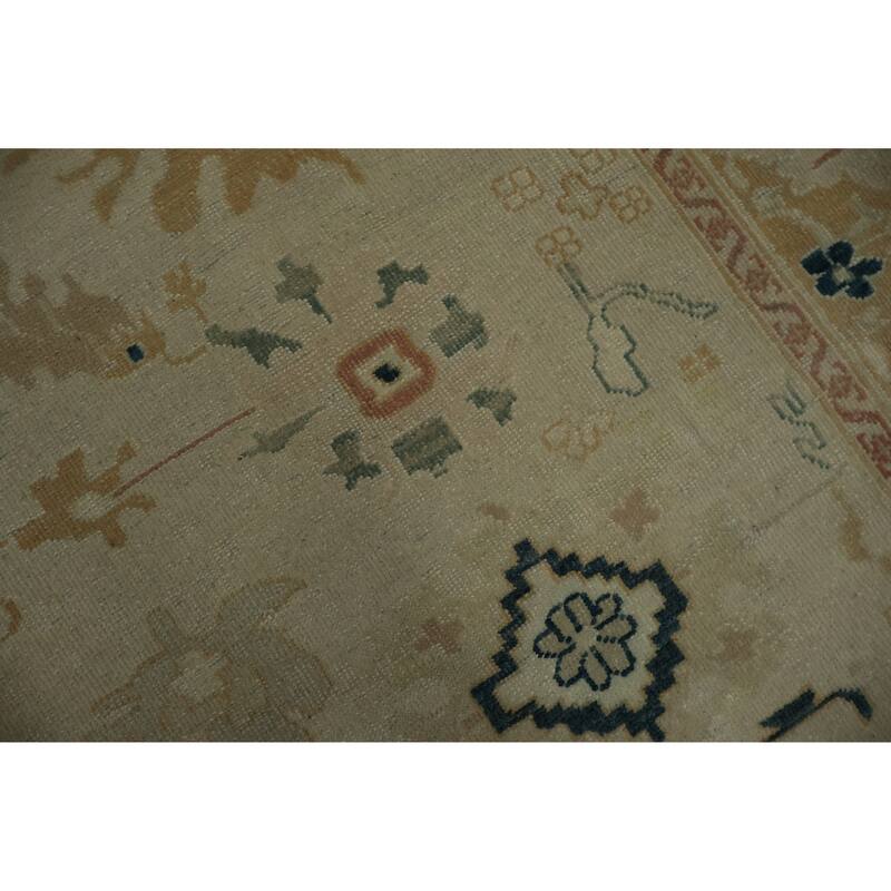 Hand Knotted Oriental 100% Wool Carpet Traditional Floral Greys & Charcoal Ziegler Area Rug - 9' 9'' X 7' 7''