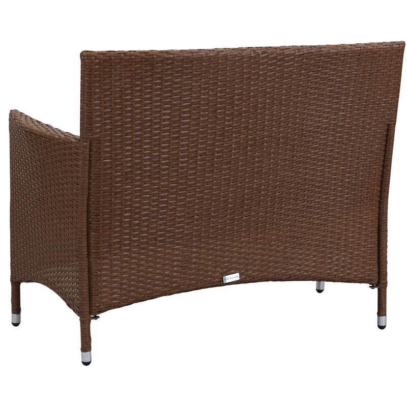 SAFAVIEH Outdoor Simka Brown/ Sand Patio Set (4-Piece) - 43W x 34D x 23H