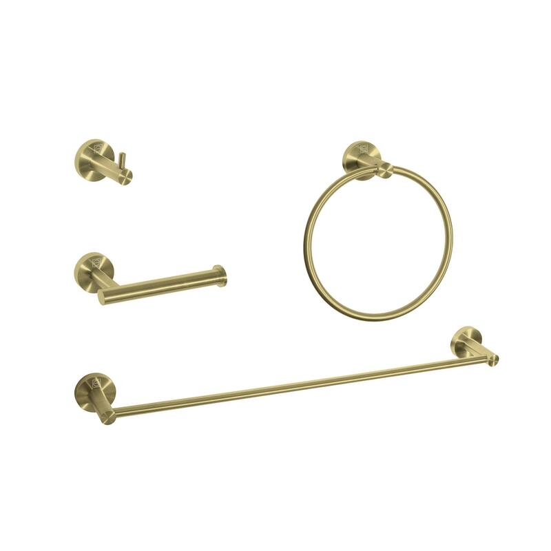 Indigo Home 4-Piece Bathroom Hardware Set - Brushed Gold