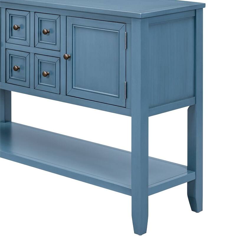 Elegant Storage Dresser with 4 Small Drawers and Bottom Shelf for Bedroom