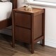 preview thumbnail 3 of 7, Solid Wood Bedside Table, 2 Drawer Mid Century Modern Nightstand with Storage for Bedroom, Living Room, Walnut
