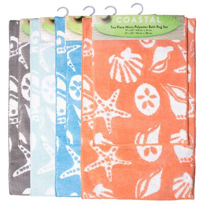 Coastal Bath Rug Set|Green
