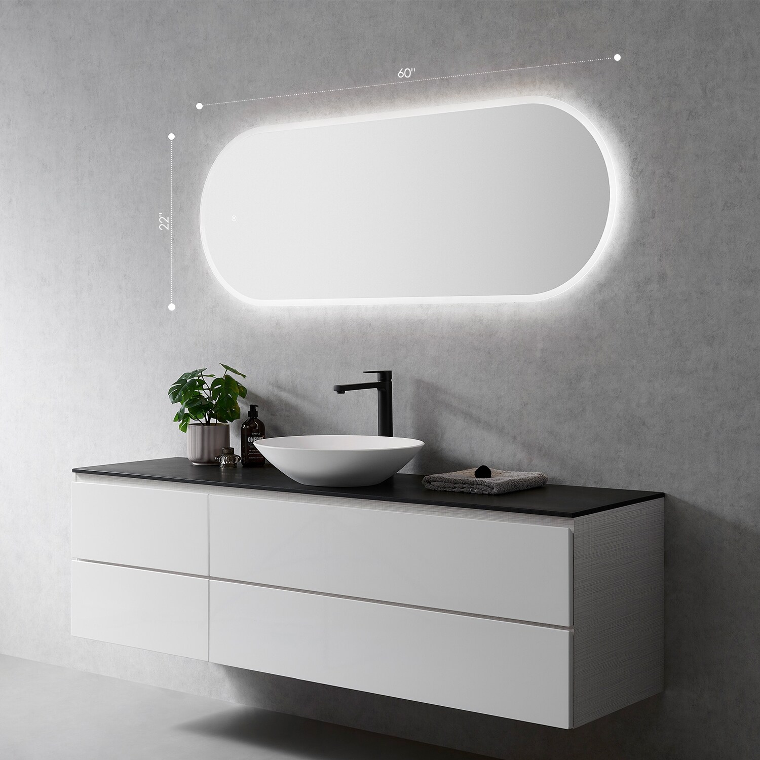 Altair Borgo Oval Frameless Bathroom/Vanity LED Lighted Wall Mirror - Bed  Bath & Beyond - 35914345
