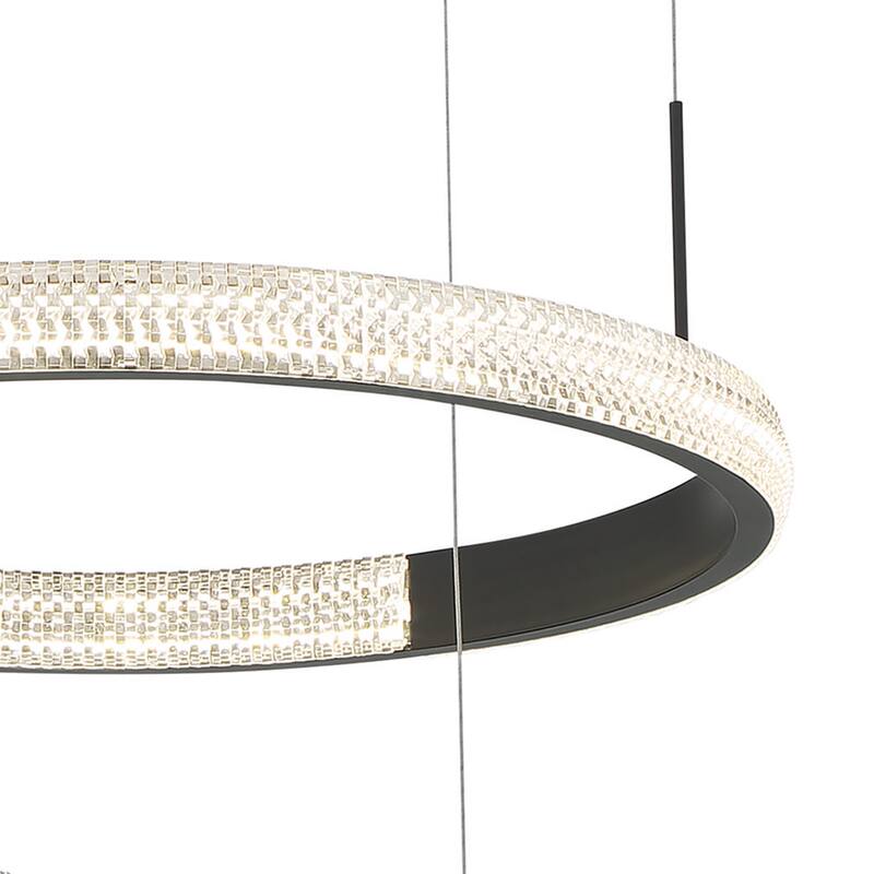 3-Light Statement Tiered LED Chandelier - 15.75'' H x 28.74'' W x 19.88'' D