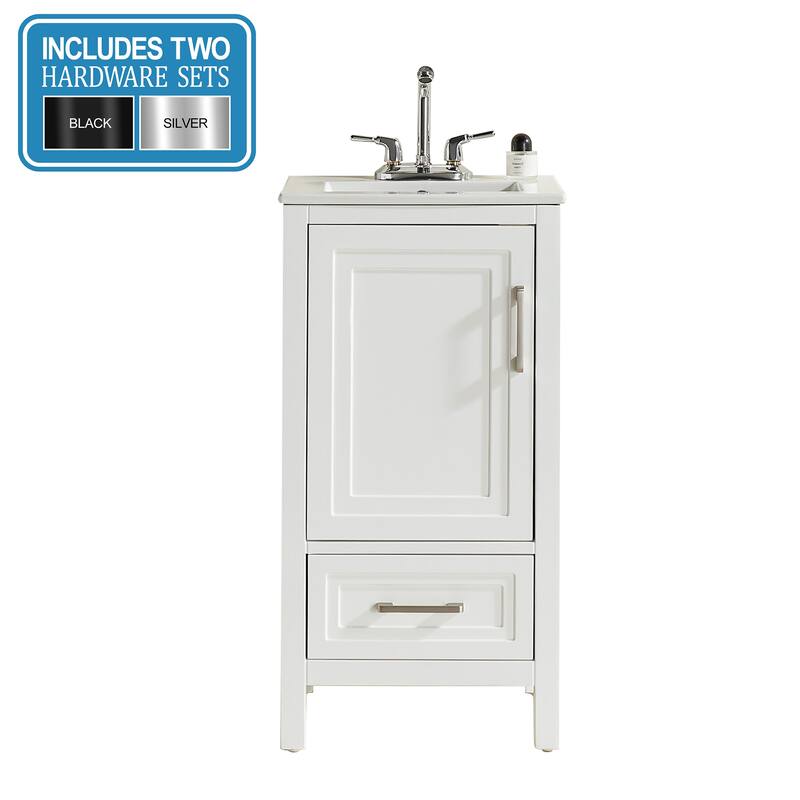 Fully Assembled 18" Freestanding Single Bathroom Vanity with Top