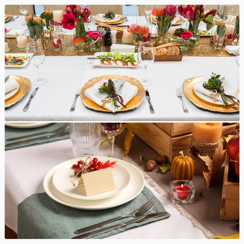 20pcs Reef Charger Plates Bulk, 13 Inch Plastic Floral Charger Plates