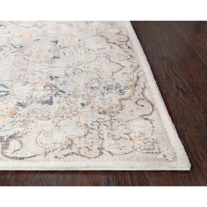 Alora Decor Lavish Rustic Blue Polypropylene/Polyester Area Rug