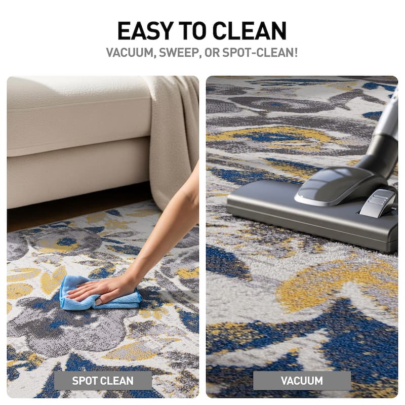 World Rug Gallery Vintage Modern Floral Area Rug