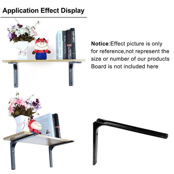 Shop Countertop Metal L Shaped Brace Shelf Brackets Support Black