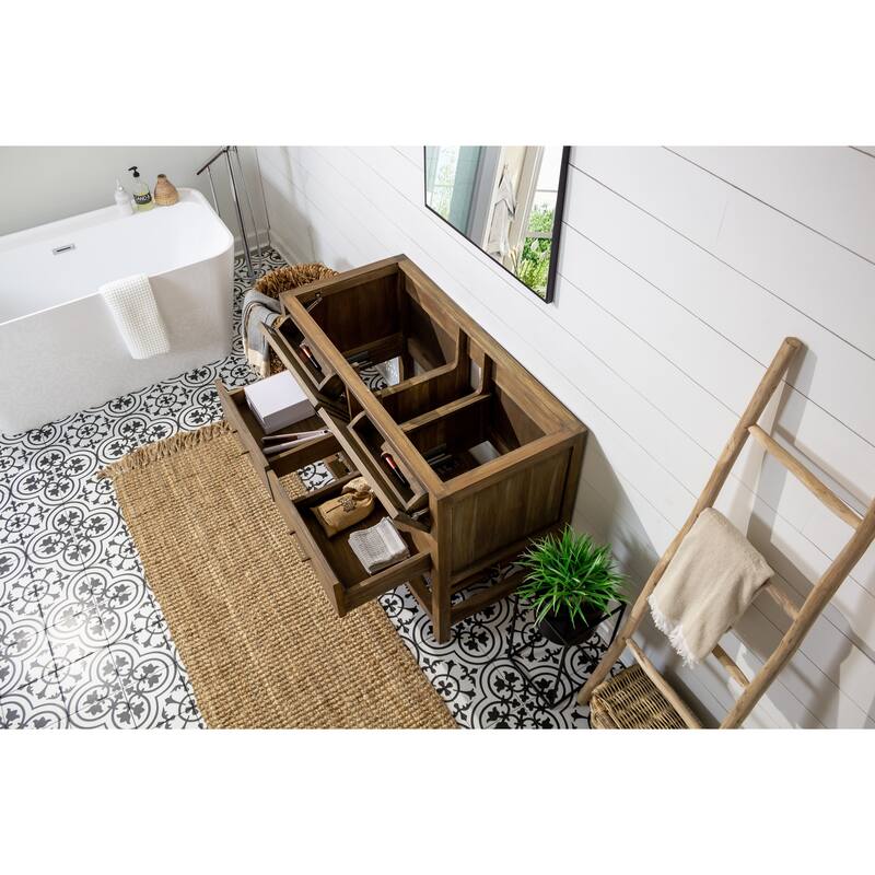 Willow Collections 48 in. W x 22 in. D Parker Solid Teak Single Sink Bathroom Vanity with Countertop