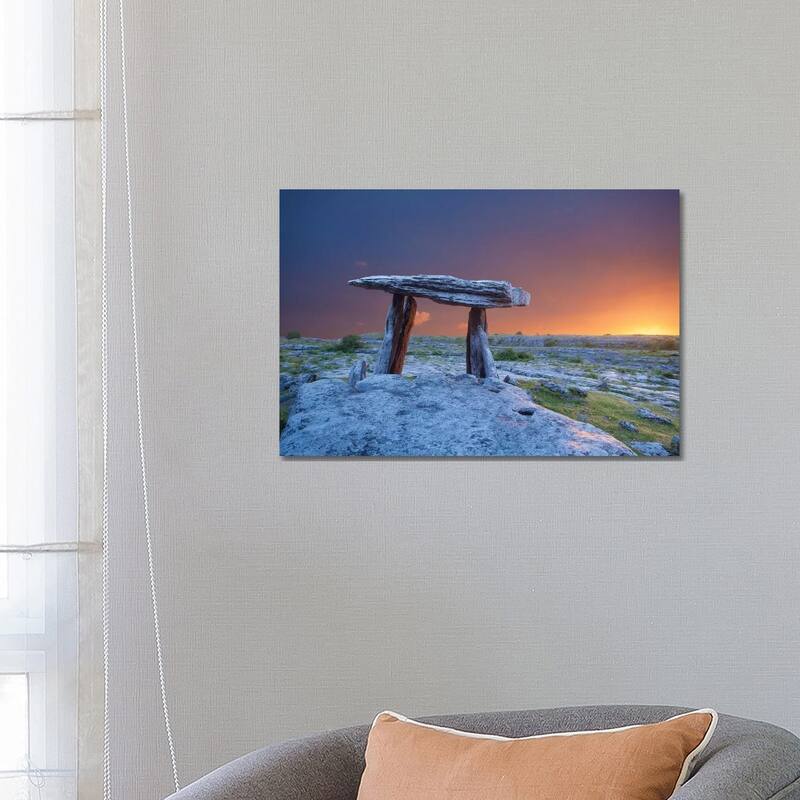 iCanvas "Fiery Dawn At Poulnabrone Dolmen, The Burren, County Clare, Ireland" by Gareth McCormack Canvas Print - 18x26x1.5