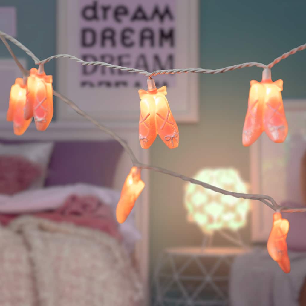 Ballerina Shoe Indoor Outdoor Patio Light Set - 6' - White Wire - 10ct - 102"