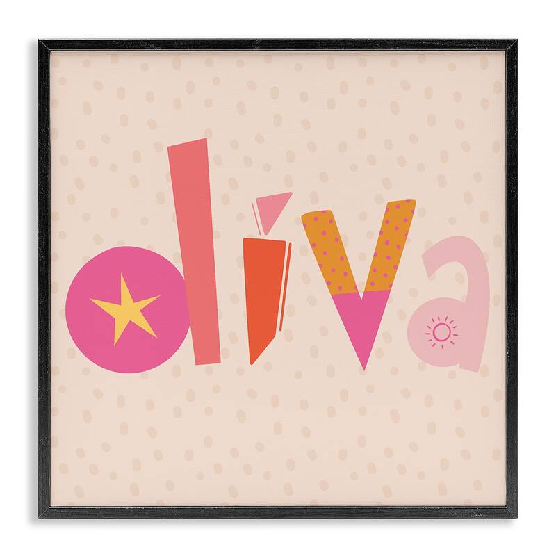 Stupell Diva Patterned Whimsical Text Framed Giclee Art Design By Sazerelli Designs - 17 x 17 - Black