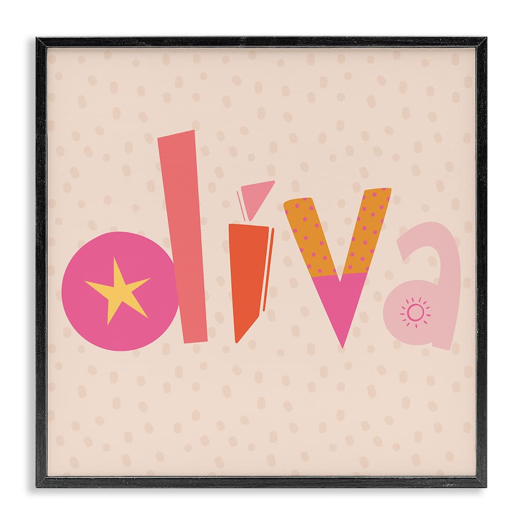 Stupell Diva Patterned Whimsical Text Framed Giclee Art Design By Sazerelli Designs
