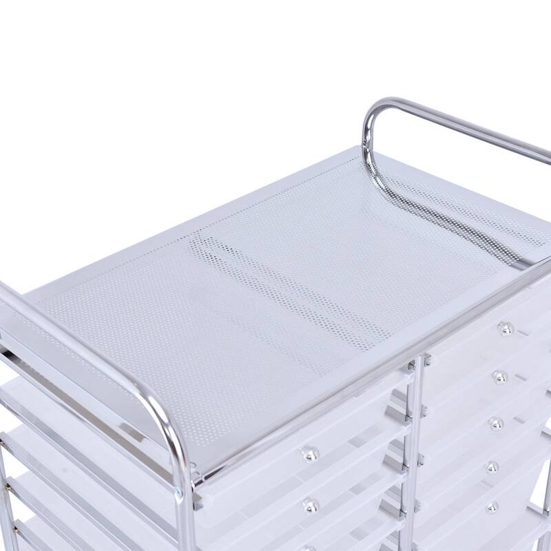 Gymax Office Rolling Cart 12 Storage Drawer Studio Organizer Bins