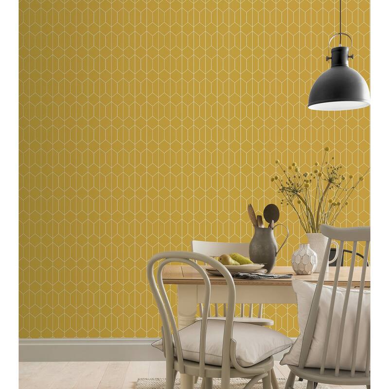 Arthouse Orson Yellow Trellis Wallpaper