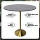 preview thumbnail 18 of 21, LeisureMod Verve 48" Round Bar Dining Table with Sintered Stone TableTop and Brushed Gold Base for Kitchen & Dining Room