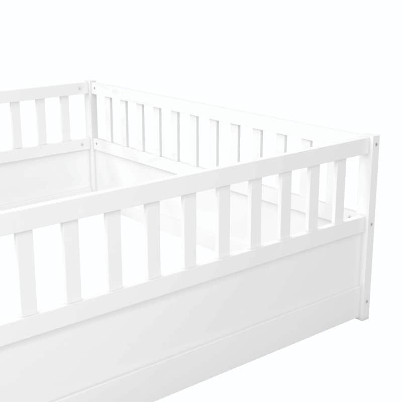 Montessori wooden children's floor bed without Support slat