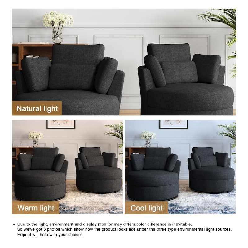 Upholstered Barrel Swivel Accent Chairs