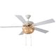 preview thumbnail 7 of 12, Dylan River of Goods White Metal and Rattan 52-inch 2-Light Ceiling Fan - 52" x 52" x 13.75"/18.75"