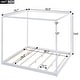 preview thumbnail 11 of 12, King Size Wooden Canopy Bed w/ Support Legs Upholstered Platform Bed Frame No Box Spring Needed, Easy Assembly Floor Bed